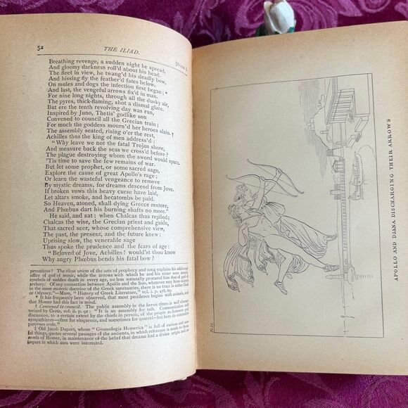 Ca 1890 The Iliad of Homer by Alexander Pope, Antique Book, Belford, Clarke & Co - Picture 5 of 10